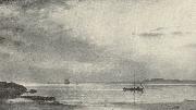 Amaldus Clarin Nielsen Norveg tengerpart oil painting on canvas